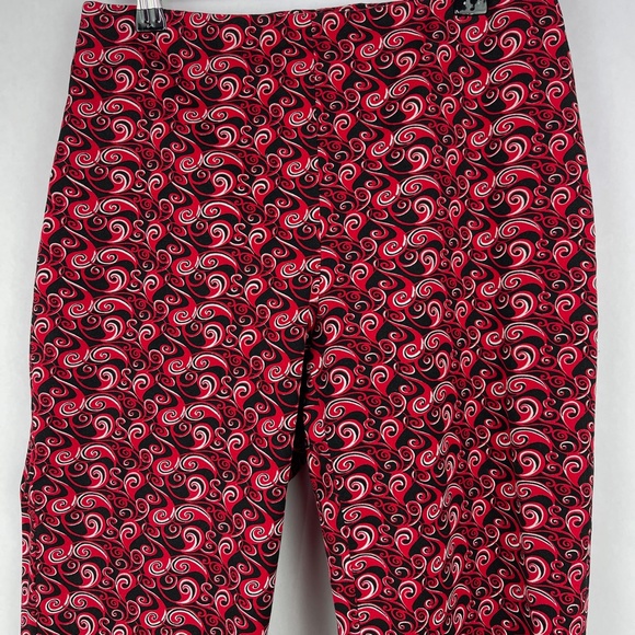 INC International Concepts Red Black White Print Straight Leg Pants Women's Sz 4 - Picture 4 of 4